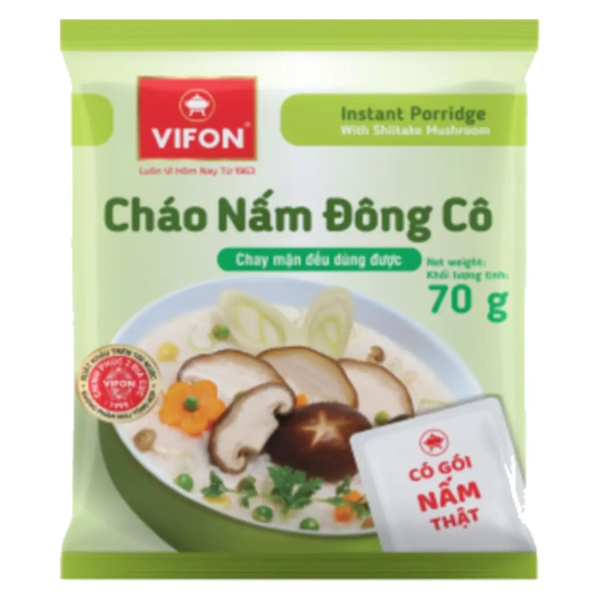 Cháo Nấm Đông Cô (70G*50 Gói)