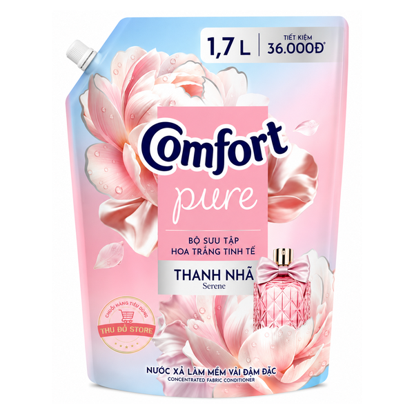 Comfort Nước Xả Vải Hoa Trắng Thanh Nhã (1.7L * 4 Túi)