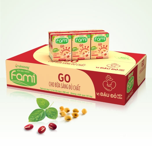 Sữa Đậu Nành Fami Go Vị Đậu Xanh Gạo Đỏ (200ML*36 Hộp)