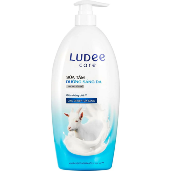 Sữa Tắm Dưỡng Sáng Da LUDEE CARE Hương Sữa Dê 1L (QC 12 chai/ thùng)
