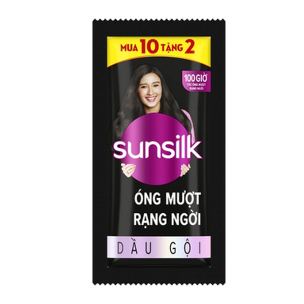 Dầu Gội Sunsilk Óng Mượt Rạng Ngời Đen 6g Dây 10+2 Gói
