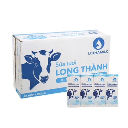 Sữa Uống Tiệt Trùng Lothamilk Ít Đường (180ML * 48 Hộp)
