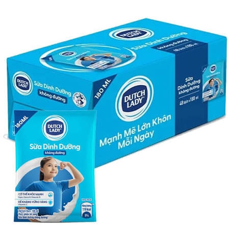 Sữa Dinh Dưỡng Dutch Lady Không Đường Bịch (220ML * 48 Bịch)