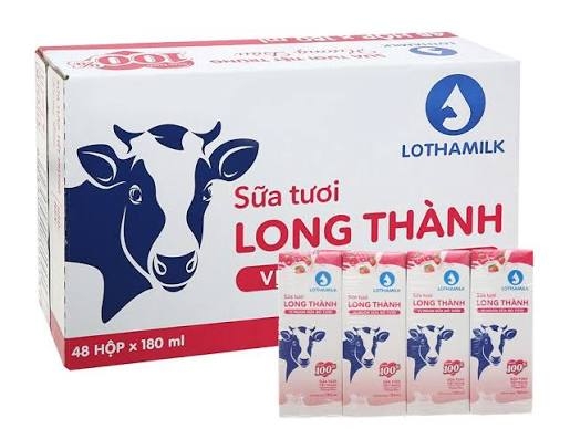 Sữa Uống Lên Men Lothamilk Hương Dâu Tiệt Trùng (180ML * 48 Hộp)