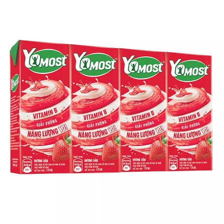 Sữa Chua Lên Men Thanh Trùng Yomost Dâu (170ML * 48 hộp)