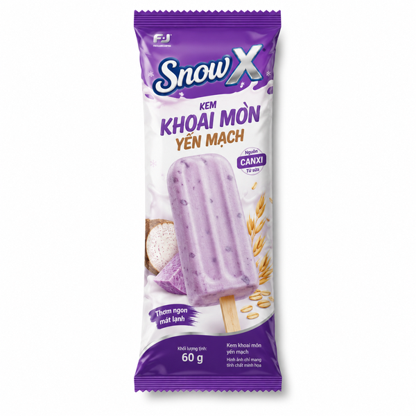 Kem Snow X Khoai Môn Yến Mạch (20 Cây *1 Thùng)
