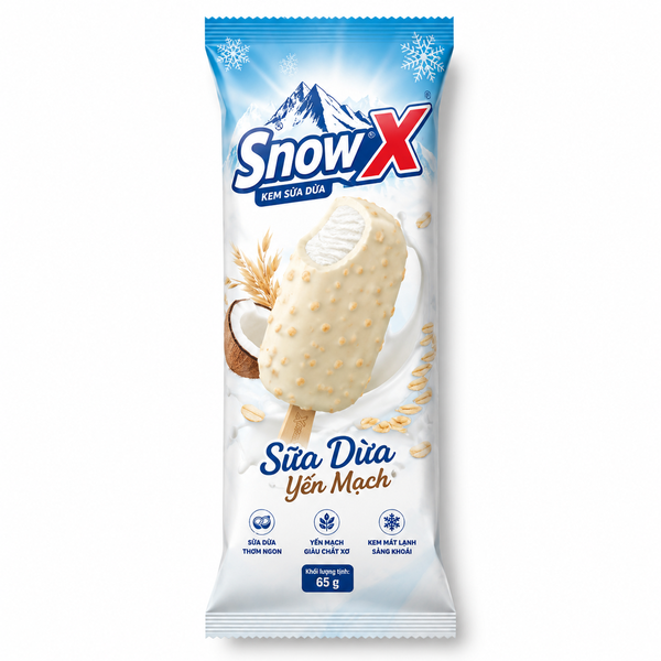 Kem Snow X Sữa Dừa Yến Mạch (20 Cây *1 Thùng)