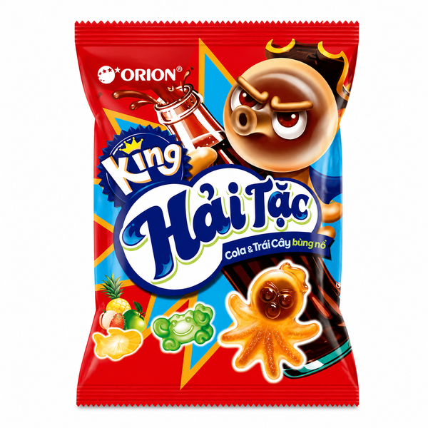 Kẹo Dẻo King Hải Tặc Vị Hương Hỗn Hợp ( 28.5G* 120 Gói)