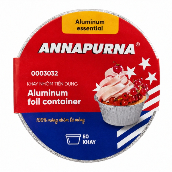 Khay Nhôm Tiện Dụng Annapurana 71MM × 71MM × 22MM ( 50 khay * 24 lốc )