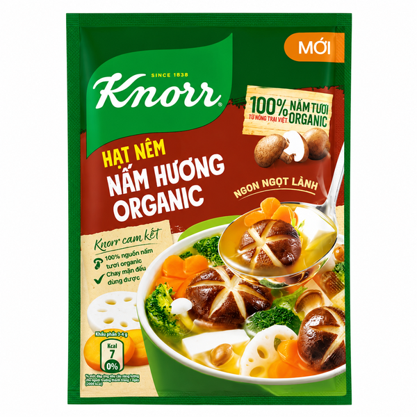 KNORR Hạt Nêm Nấm Hương Organic (800g * 8gói)