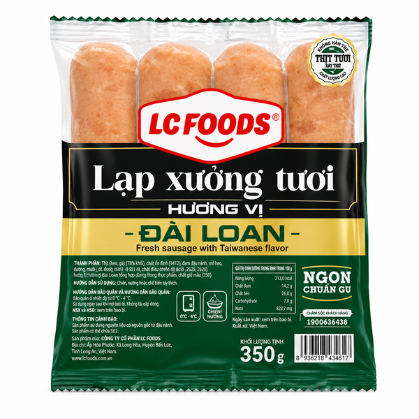 LC FOOD Lạp Xưởng Tươi Hương Vị Đài Loan 350g