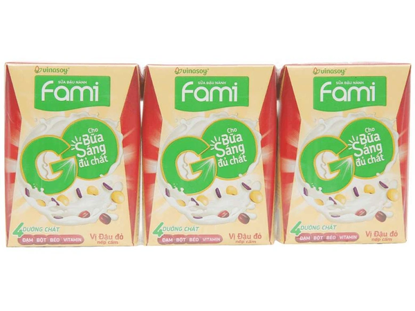 Sữa Đậu Nành Fami Go Vị Đậu Xanh Gạo Đỏ (200ML*36 Hộp)