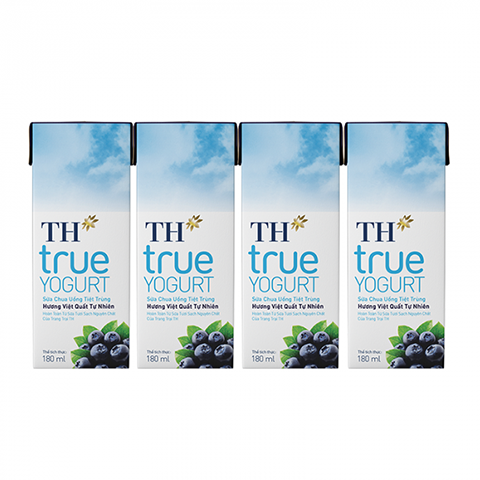 Sữa Chua Uống Tiệt Trùng Việt Quất TH True Yogurt (180ML*48 hộp)