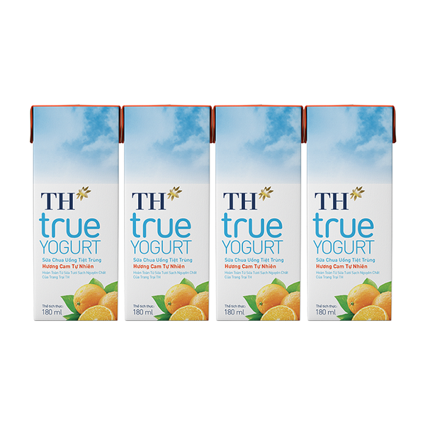 Sữa Chua Uống Tiệt Trùng Hương Cam TH True Yogurt (180ML*48 hộp)