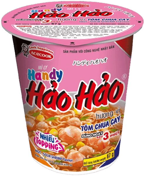 Mì Ly Handy Hảo Hảo Hương Vị Tôm Chua Cay (67G*24 Ly)