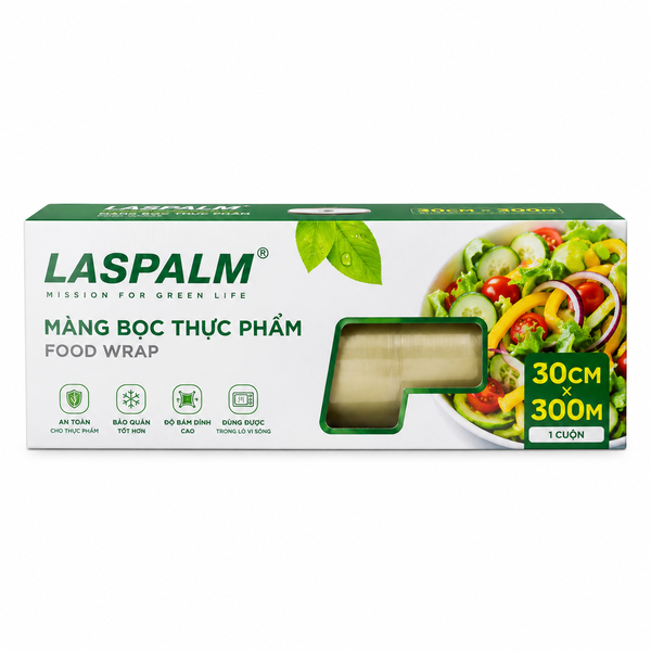 Màng Bọc Thực Phẩm Laspalm 30CM × 300M (1 cuộn*6 hộp)