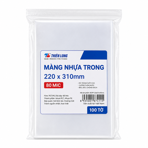 Màng Nhựa Trong (220 × 310MM * 80 Mic)