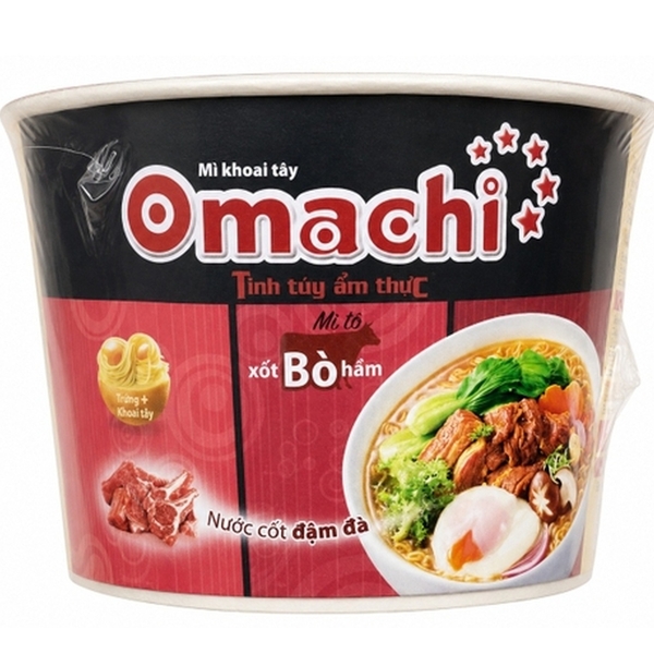 Mì Dinh Dưỡng Khoai Tây Omachi Xốt Bò Hầm (93G*18 Tô)