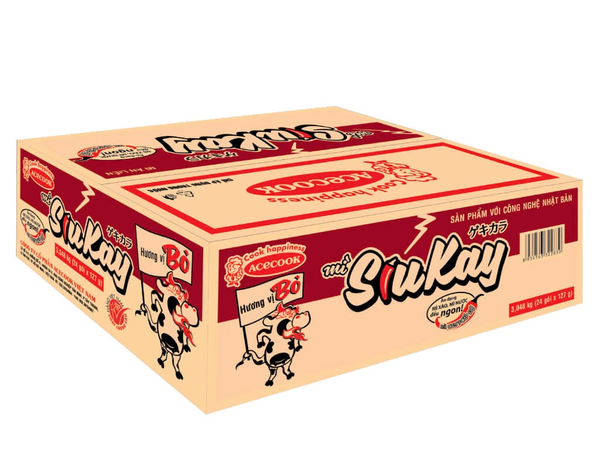 Mì Siukay Hương Vị Bò (127G*24 Gói)