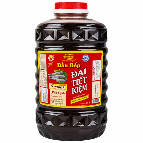 Nước Chấm Cá Cơm Đầu Bếp Đại Tiết Kiệm Nhãn Hiệu Mekong (4.9L * 4 Can)