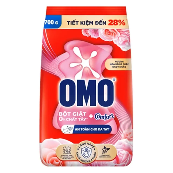 OMO Bột Giặt Comfort Hương Hoa Hồng Pháp Ngọt Ngào (700G * 24 Gói)