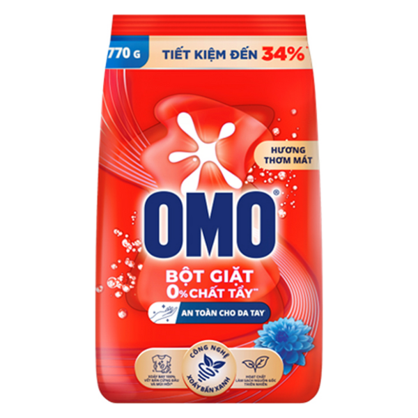 OMO Bột Giặt Đỏ Hương Thơm Mát (770G * 24 Gói)