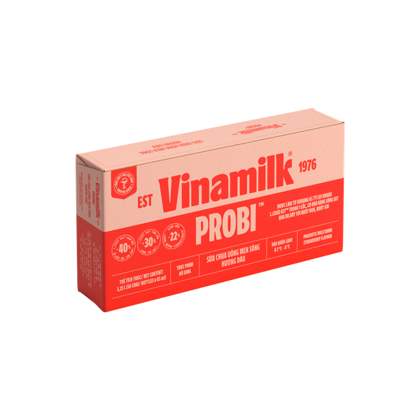 Sữa Chua Uống Vinamilk Probi Hương Dâu (65ML*48 Chai)