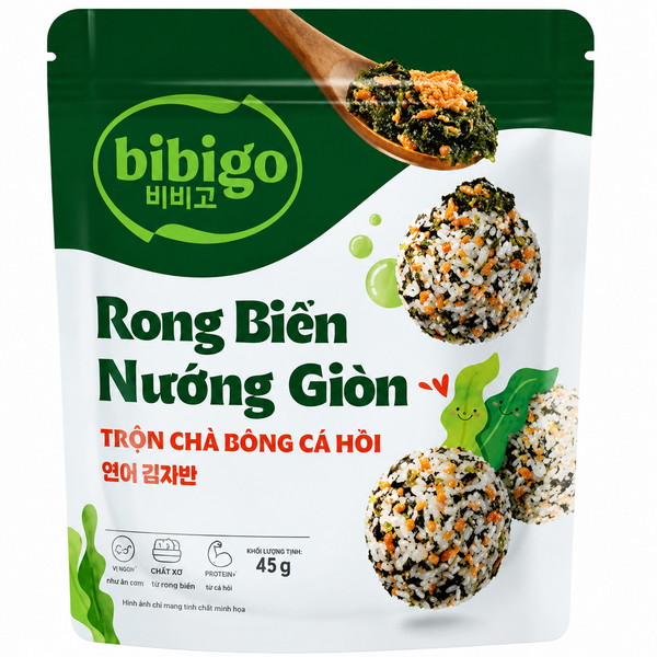 Rong Biển Chà Bông Cá Hồi Bibigo (45G * 20 Gói)