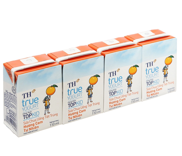 Sữa Chua Uống Tiệt Trùng Topkid Cam (110ML*48 Hộp)