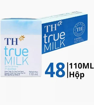 Sữa Tươi Tiệt Trùng Ít Đường TH True Milk (110ML*48 hộp)