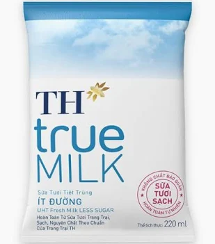 Sữa Tươi Tiệt Trùng Ít Đường TH True Milk (220ML*48 bịch)