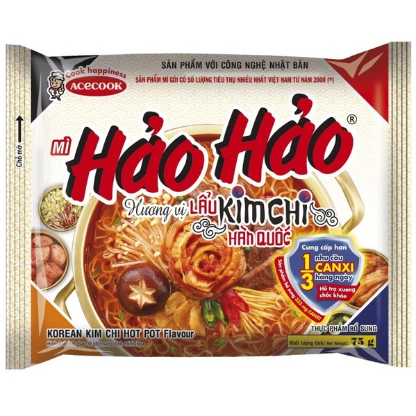 Mì Hảo Hảo Lẩu Kim Chi Hàn Quốc (75G*30 Gói )