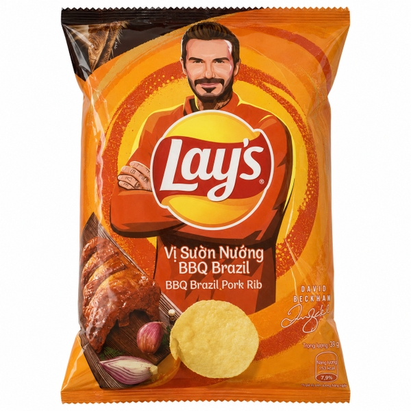 Snack Lay's Vị Sườn Nướng BBQ Brazil (53G * 100 Gói)