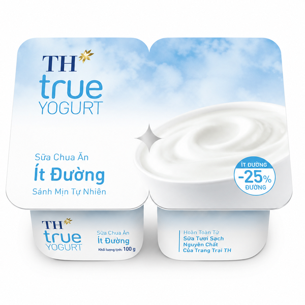 Sữa Chua Ăn Ít Đường TH TRUE YOGURT (100G*48 Hũ)