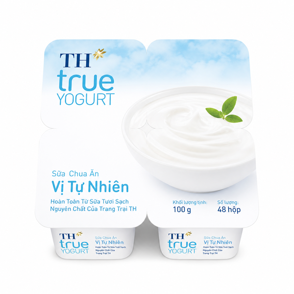 Sữa Chua Ăn Vị Tự Nhiên TH TRUE YOGURT (100G*48 Hũ)