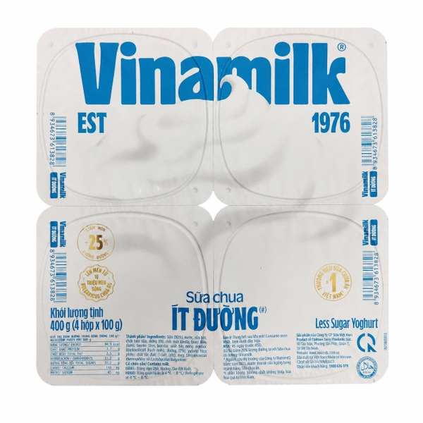 Sữa Chua Ăn Vinamilk Ít Đường (100G * 48 Hộp)