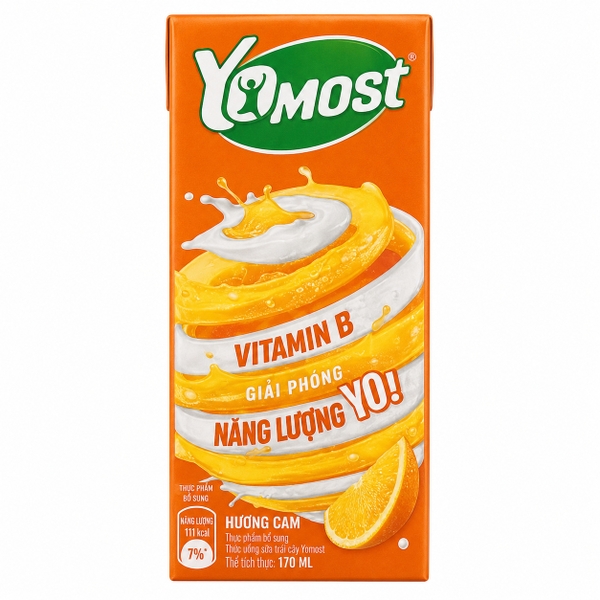 Sữa Chua Lên Men Thanh Trùng Yomost Cam (170ML*48 Chai)