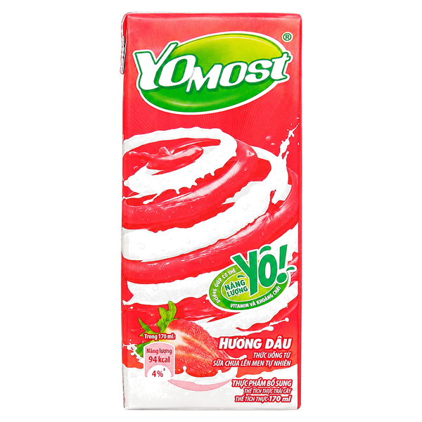 Sữa Chua Lên Men Thanh Trùng Yomost Dâu (170ML * 48 hộp)