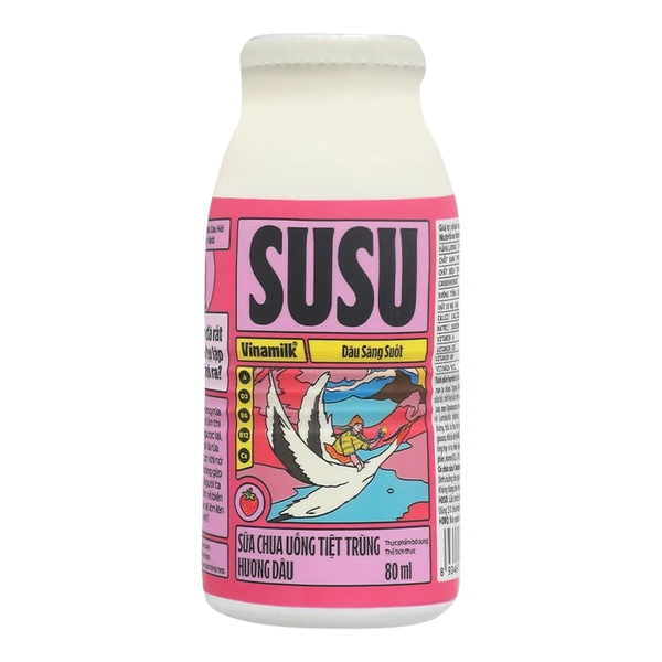 Sữa Chua Uống Tiệt Trùng Hương Dâu Vinamilk Susu Chai (80Ml*48 chai)