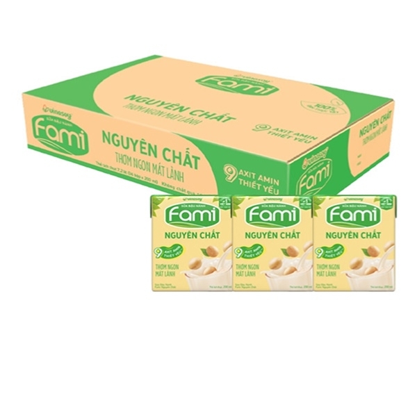 Sữa Đậu Nành Fami Nguyên Chất (200ML*36 Hộp)