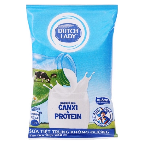 Sữa Dinh Dưỡng Dutch Lady Không Đường Bịch (220ML * 48 Bịch)