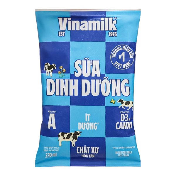 Sữa Dinh Dưỡng Ít Đường Vinamilk F220Ml (220ML*48 Bịch)