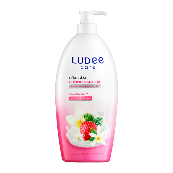 Sữa Tắm Dưỡng Sáng Da LUDEE CARE Hương Vanila Và Dâu Tây 1L (QC 12 chai/ thùng)