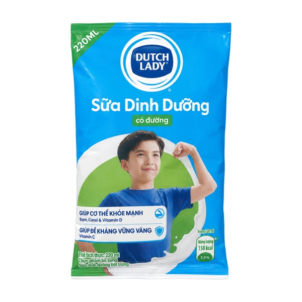 Sữa Tiệt Trùng Dutch Lady Có Đường Bịch (220ML * 48 Bịch)