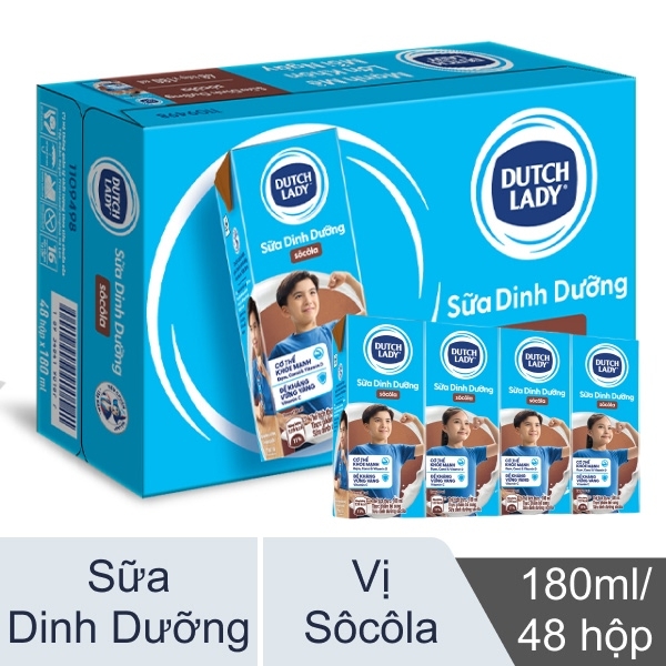 Sữa Tiệt Trùng Dutch Lady Hương Socola (180Ml*48 Hộp)