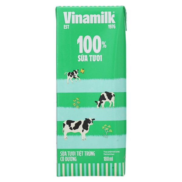 Sữa Tươi Tiệt Trùng Có Đường Vinamilk (180Ml*48 hộp)