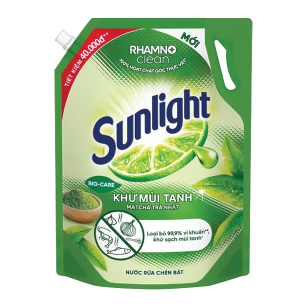 Sunlight Nước Rửa Chén Trà Xanh (3.3KG * 4 Túi)