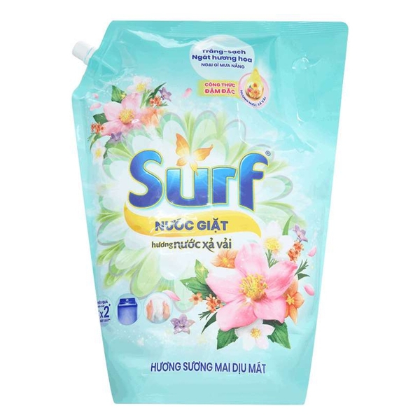 SURF Nước Giặt Hương Sương Mai Dịu Mát (2.9Kg * 4 túi)