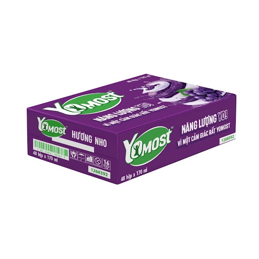 Sữa Chua Lên Men Thanh Trùng Yomost Nho (170ML*48 Hộp)