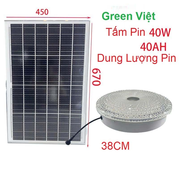 Đèn Năng Lượng Mặt Trời DOPT600 600W Ốp Trần